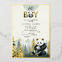 Panda-ömsningsfolieinbjudan