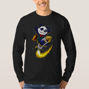 Panda on Rocket Space Ledsen Aesthetic Edgy Street T Shirt