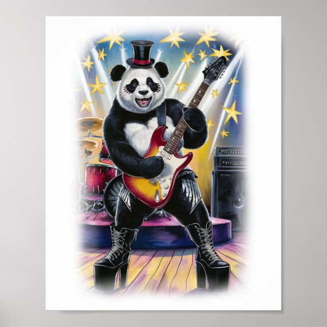 Panda on stage on a White Poster (Framsidan)