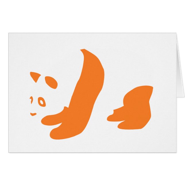 Panda (Orange) Hälsningskort (Framsidan Horizontal)