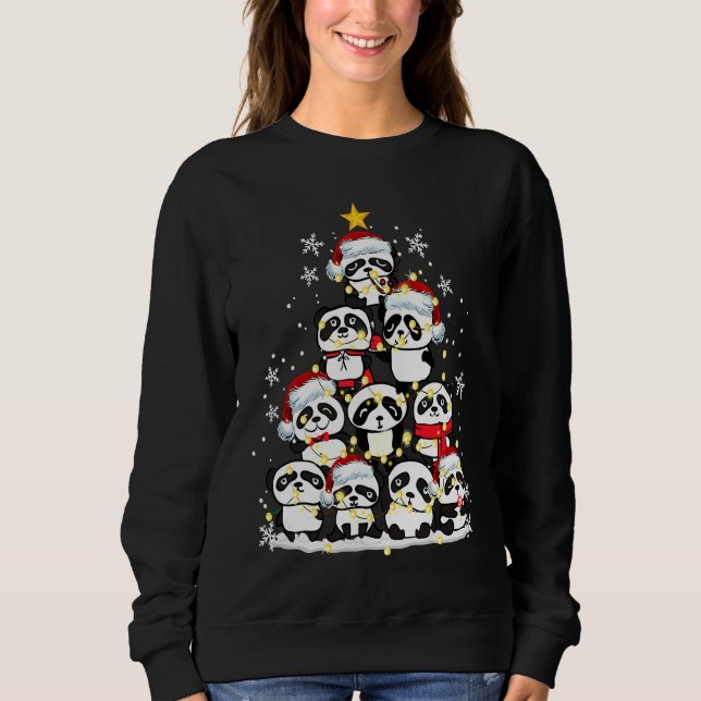 Panda Ornament Decoration Christmas Tree Xmas T Shirt (Framsida)