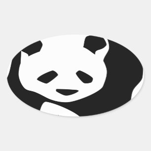 Panda Ovalt Klistermärke