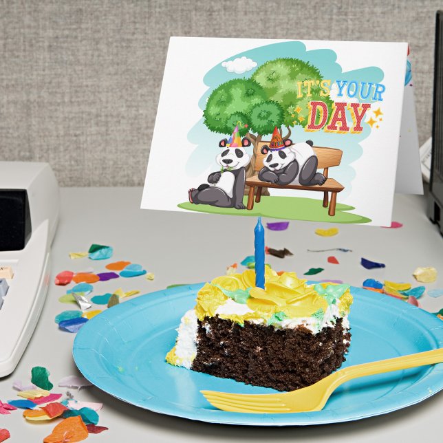 Panda Överraskning Avslappnad Utomhus Fest Inuti F Kort (Skapare uppladdad)