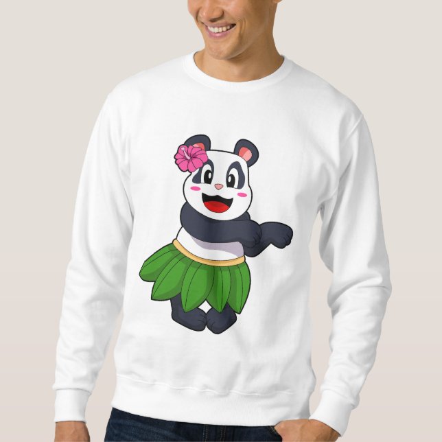 Panda på Ballet Dance Lång Ärmad Tröja (Framsida)