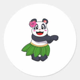 Panda på Ballet Dance Runt Klistermärke