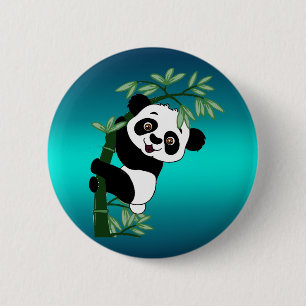 Panda på bambu knapp