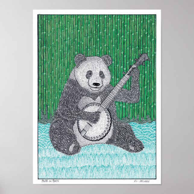 Panda på Banjo Poster (Framsidan)
