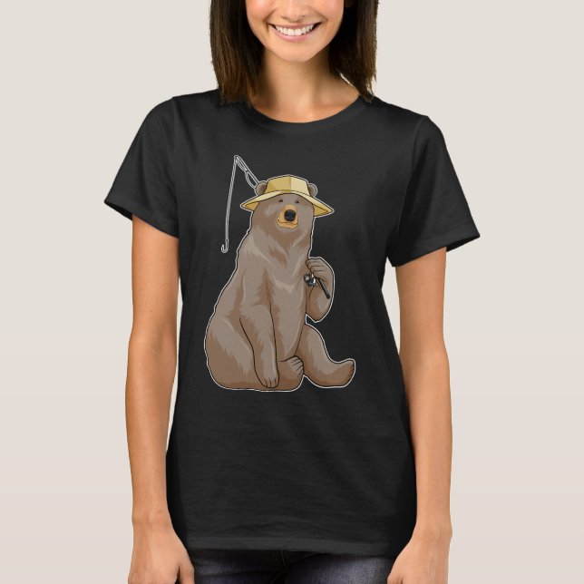 Panda på fiske med fiskespö t shirt (Framsida)