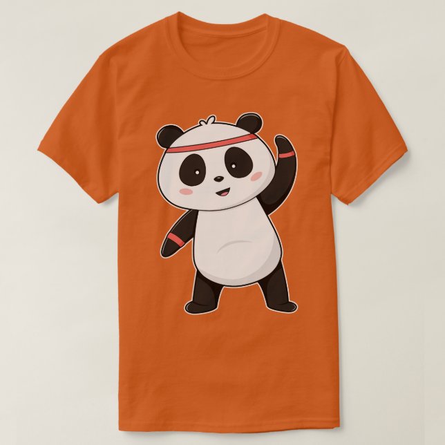 Panda på Fitness med Head Sweat T Shirt (Design framsida)