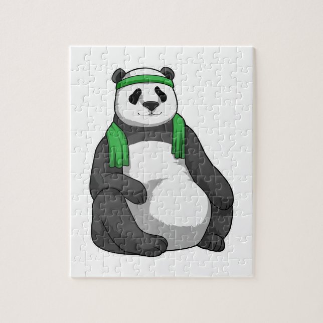 Panda på Fitness med Towel Pussel (Vertikal)
