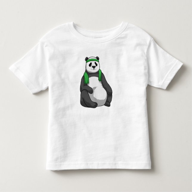 Panda på Fitness med Towel T Shirt (Framsida)