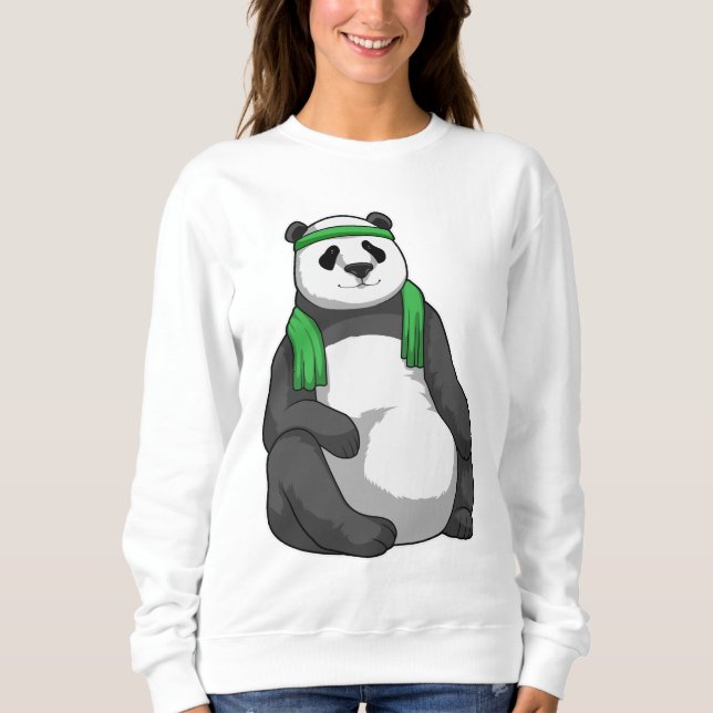 Panda på Fitness med Towel T Shirt (Framsida)