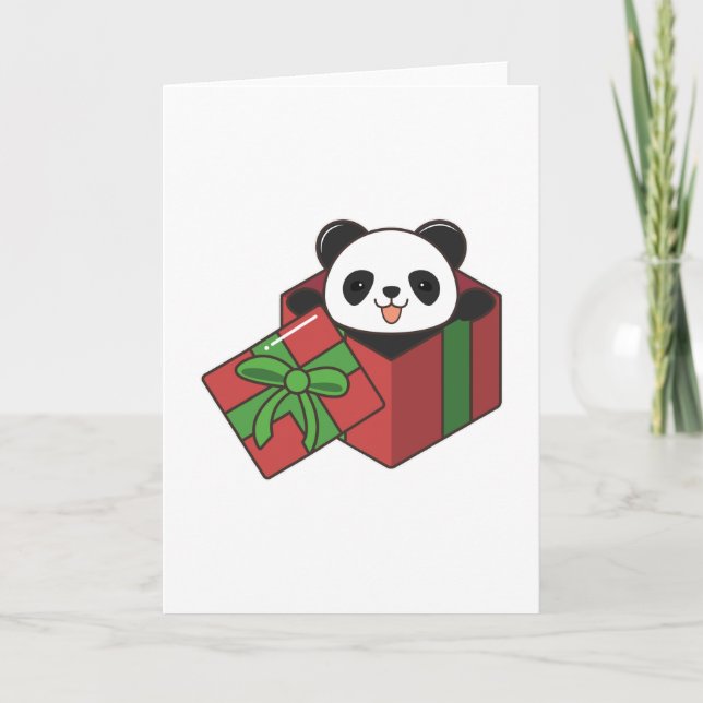 Panda på födelsedagen i Gift Kort (Framsida)