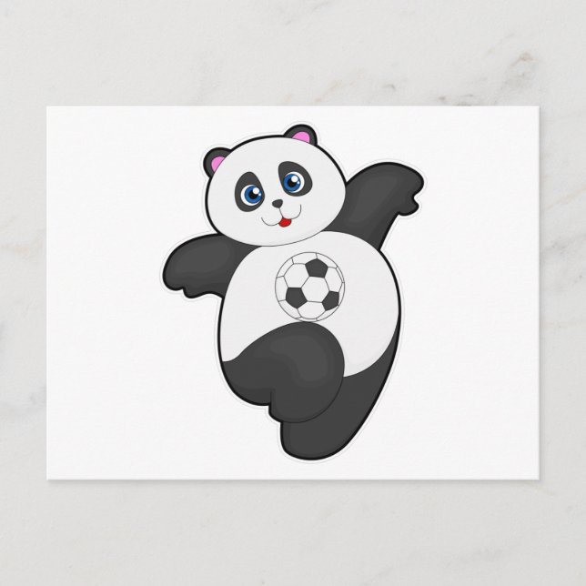 Panda på fotbollsplan vykort (Framsida)