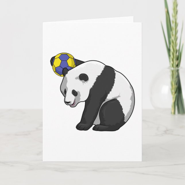 Panda på handboll kort (Framsida)