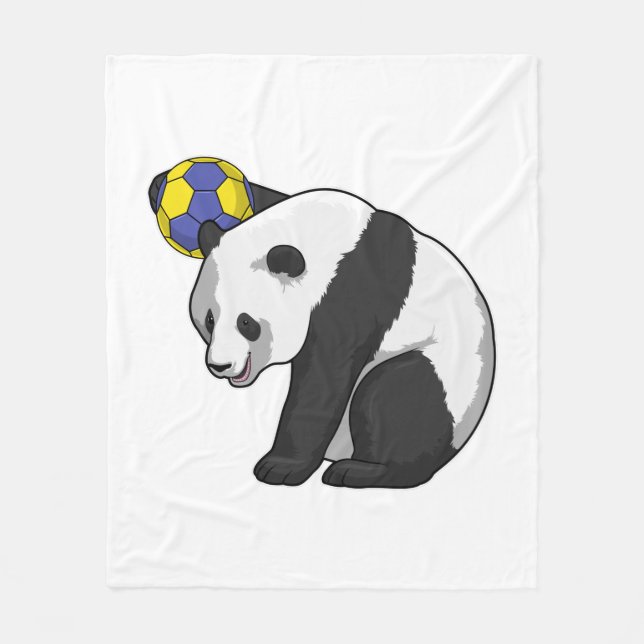 Panda på handbollssport fleecefilt (Framsidan)