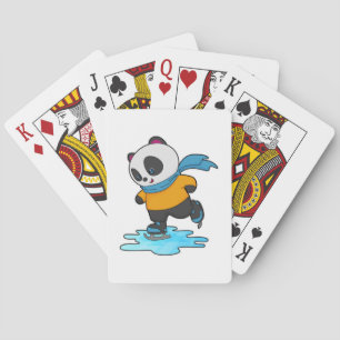 Panda på isar med isskal och scarf casinokort