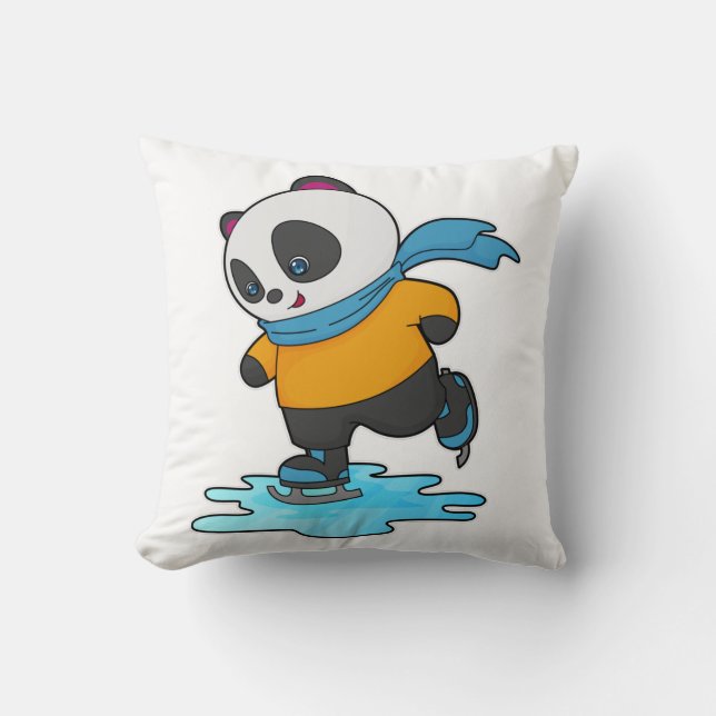 Panda på isar med isskal och scarf kudde (Framsida)