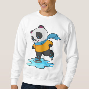 Panda på isar med isskal och scarf lång ärmad tröja