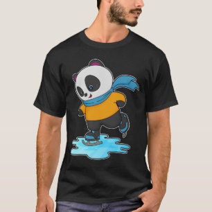 Panda på isar med isskal och scarf t shirt