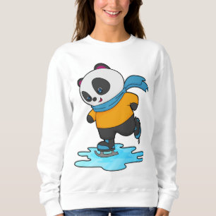 Panda på isar med isskal och scarf t shirt