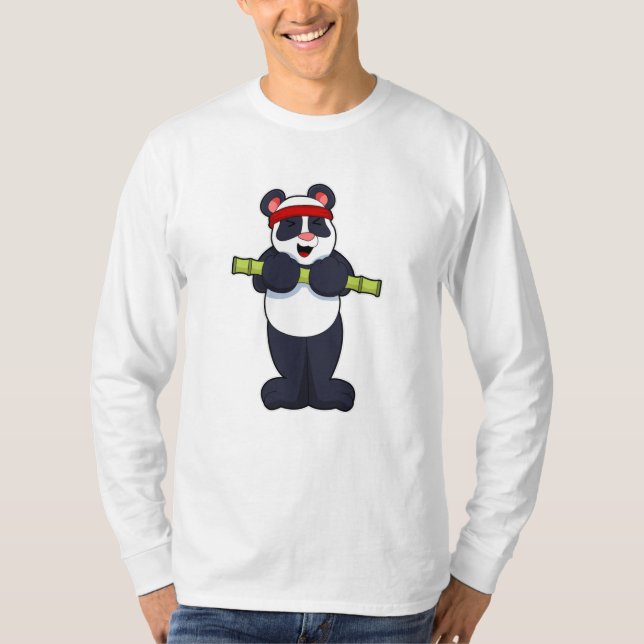Panda på jobbet med Bamboo Weight T Shirt (Framsida)