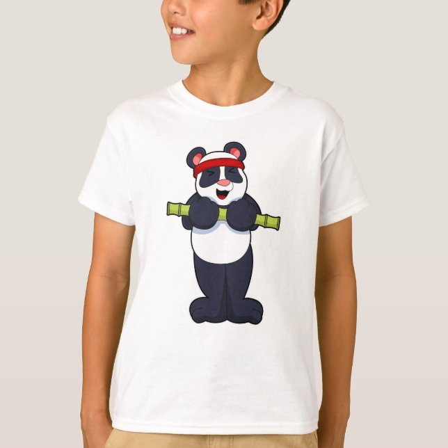 Panda på jobbet med Bamboo Weight T Shirt (Framsida)