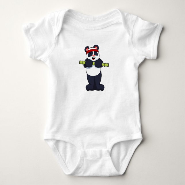 Panda på jobbet med Bamboo Weight T Shirt (Framsida)