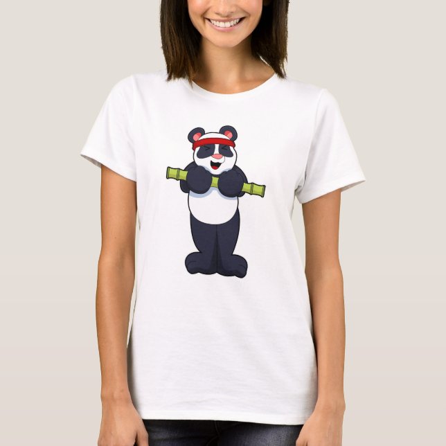 Panda på jobbet med Bamboo Weight T Shirt (Framsida)