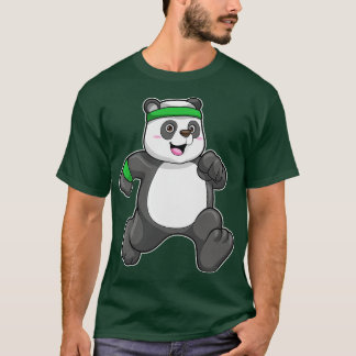 Panda på Joggning med huvudsvett T Shirt