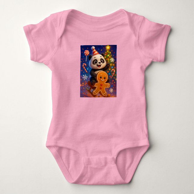 Panda på släde, författare Natasha Us  T Shirt (Framsida)