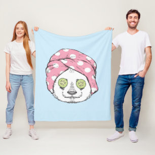 Panda på Span Fleecefilt
