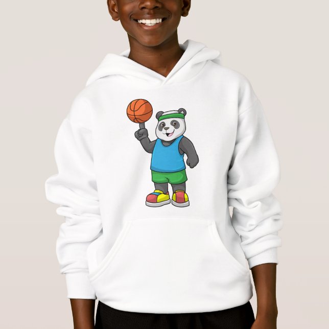 Panda på sport med basketboll t shirt (Framsida)