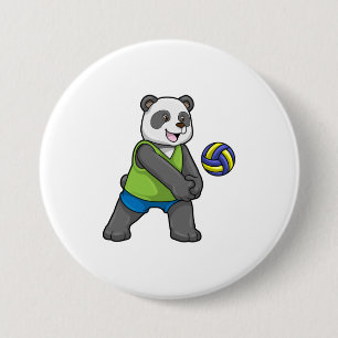 Panda på sport med Volleyball Knapp