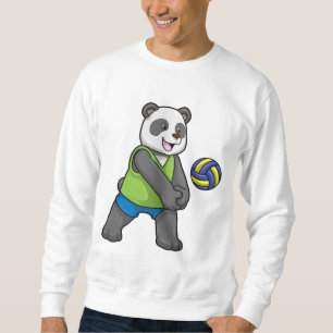 Panda på sport med Volleyball Lång Ärmad Tröja