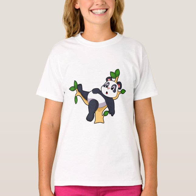 Panda på Träd T Shirt (Framsida)