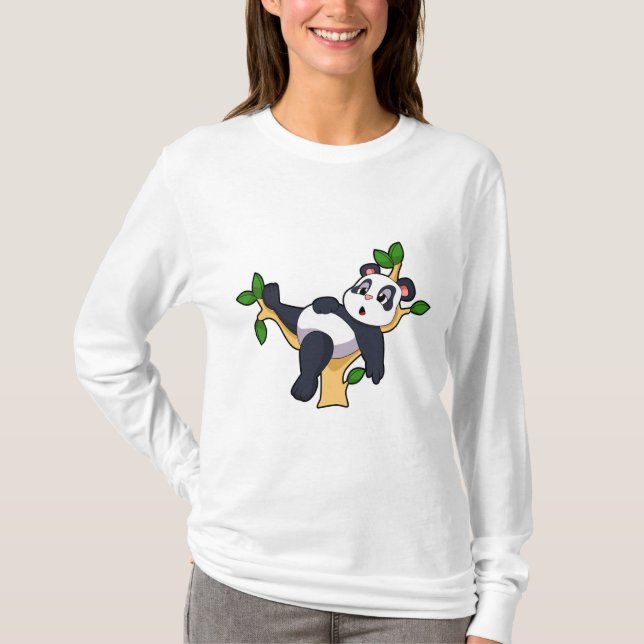 Panda på Träd T Shirt (Framsida)