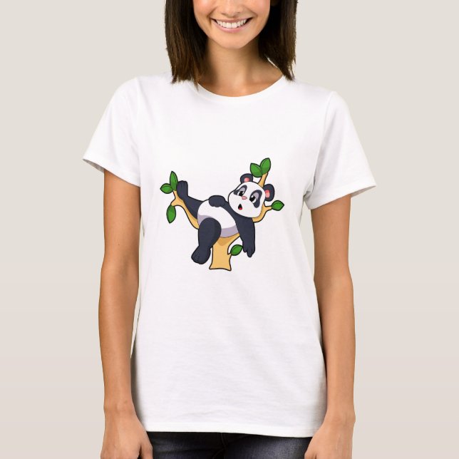 Panda på Träd T Shirt (Framsida)