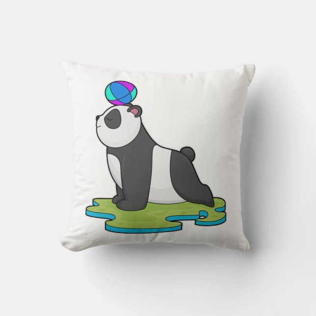 Panda på Yoga Fitness Kudde (Framsida)