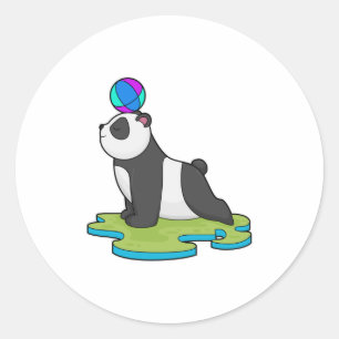 Panda på Yoga Fitness Runt Klistermärke