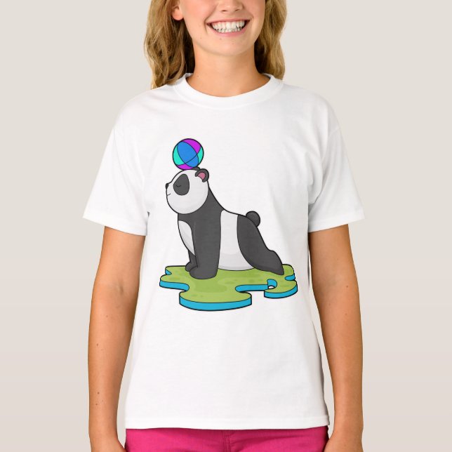 Panda på Yoga Fitness T Shirt (Framsida)
