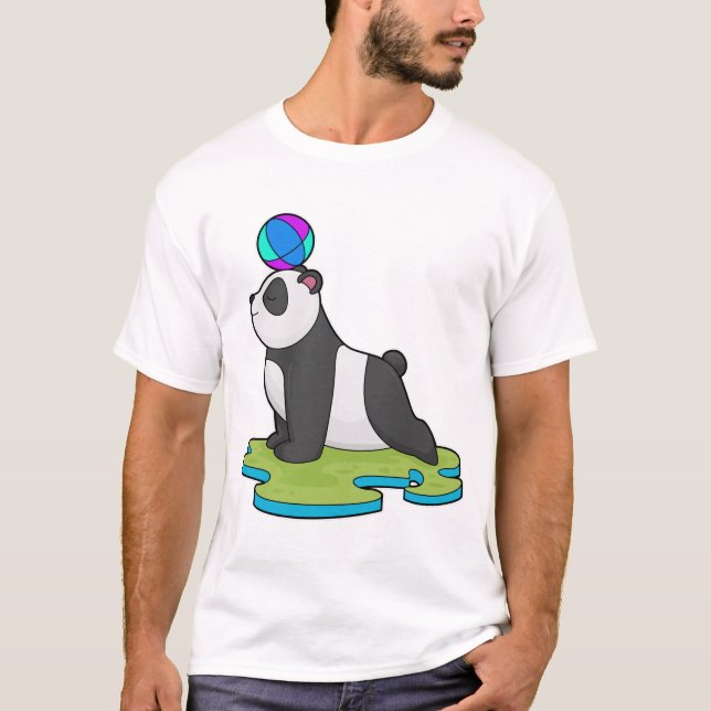 Panda på Yoga Fitness T Shirt (Framsida)