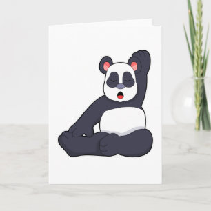 Panda på yogasträckningsövningar kort