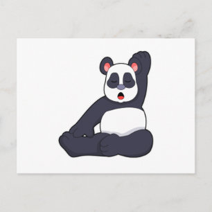 Panda på yogasträckningsövningar vykort