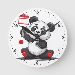 Panda Paddle Time Pickleball Rund Klocka