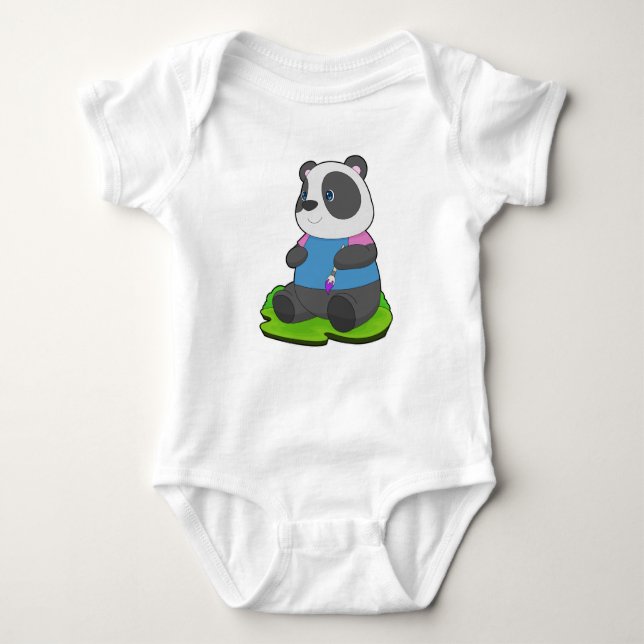 Panda Painter Paint-pensel T Shirt (Framsida)