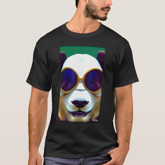 Panda Panda Bear Sunglasses Wildlife Animals Zoo F T Shirt (Framsida)
