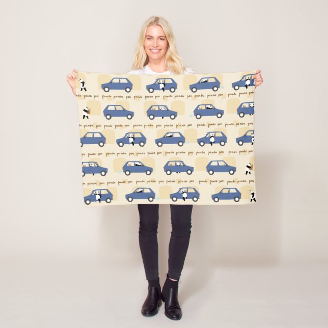 Panda Panda Pan blue beige Fleecefilt (På plats)