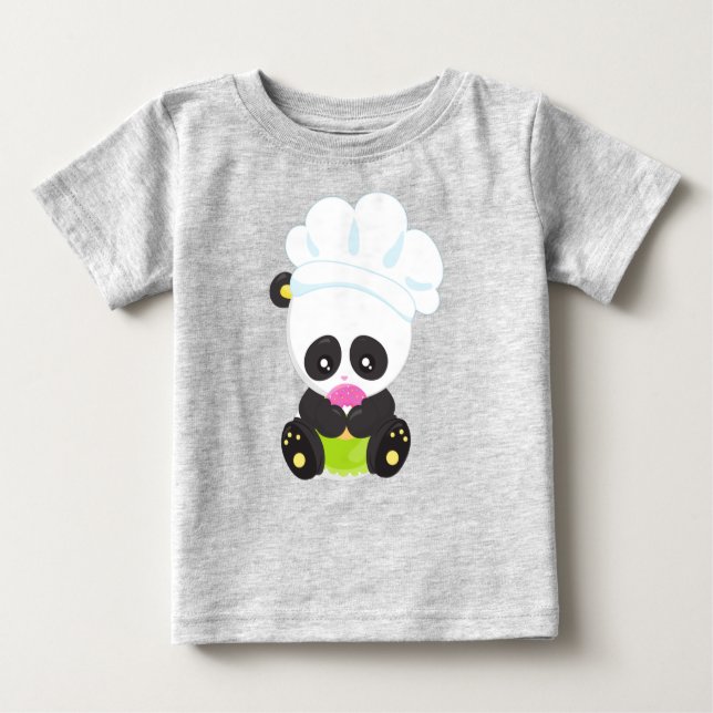 Panda, Panda, Panda med Donut T Shirt (Framsida)