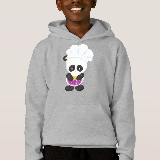 Panda, Panda, Panda med Paj, Apron T Shirt (Framsida)